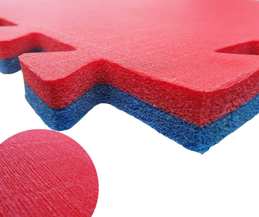 IMPACT TATAMI 30mm 1m x 1m XPE -NO SMELL- Red/Blue Jigsaw Mat