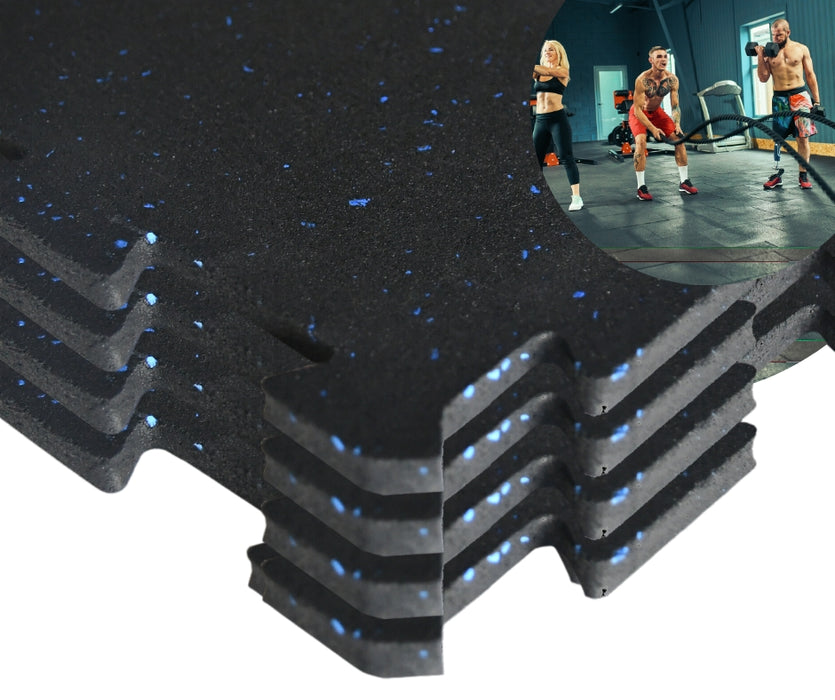 Blue Fleck Rubber Weight Gym mats