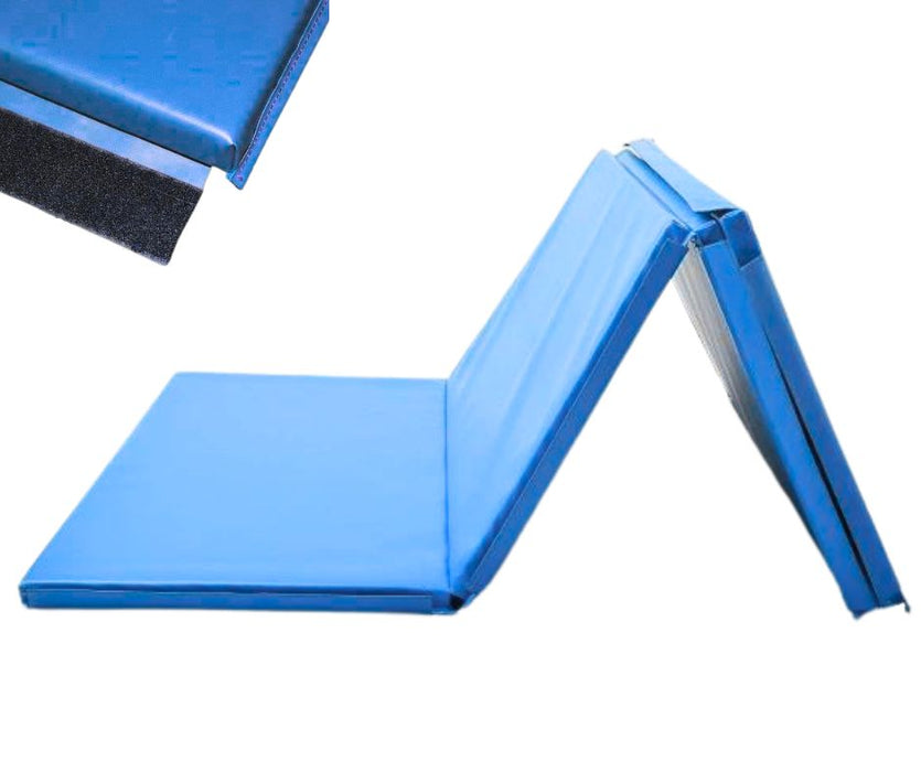 Portable Foam Exercise Mats 8ft x 4ft x 50mm with Velcro Blue