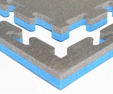 IMPACT TATAMI 40mm 1m x 1m XPE -NO SMELL- Grey/Blue Jigsaw Mat