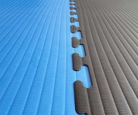 MMA 40mm 1m x 1m Blue/Black Jigsaw Mat Tatami Grip 100kg/cbm Density