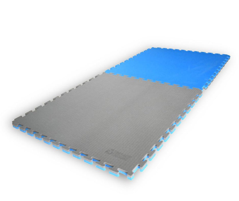 IMPACT TATAMI 30mm 1m x 1m XPE -NO SMELL- Grey/Blue Jigsaw Mat