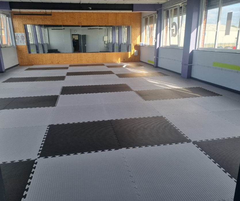 30mm 1m x 1m BJJ Jigsaw Mats Grey/Black