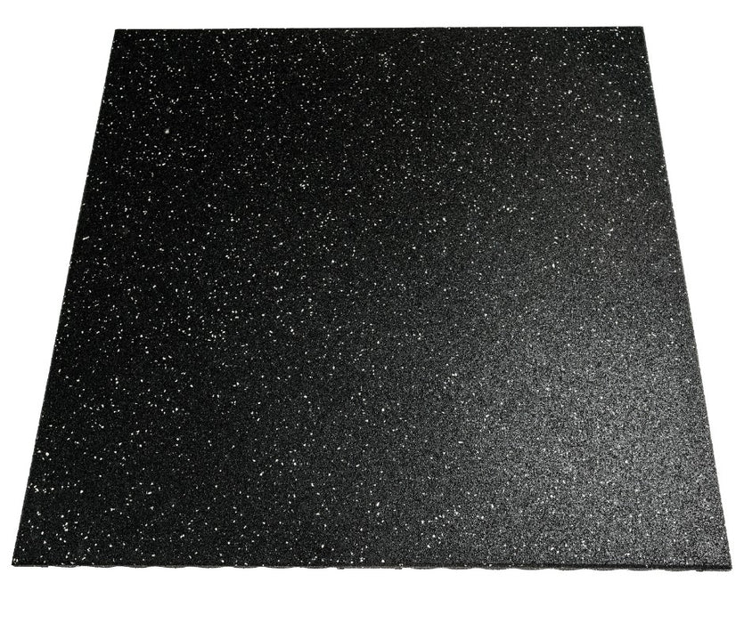 CrossFit Anti-Shock Black White fleck 20mm Rubber Gym Mat 1m x 1m