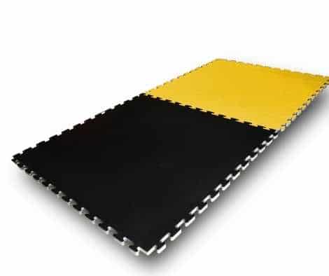 20mm 1m x 1m Yellow/Black Jigsaw Mat Standard Grip 120kg/cbm density