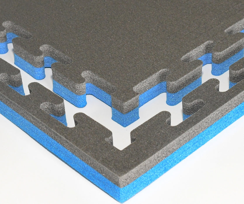 IMPACT TATAMI 30mm 1m x 1m XPE -NO SMELL- Grey/Blue Jigsaw Mat