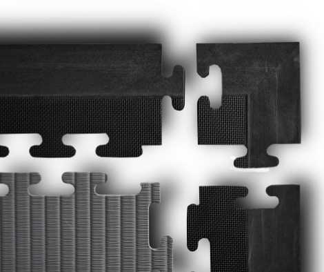 40mm Jigsaw Mat Ramp Corners - Black