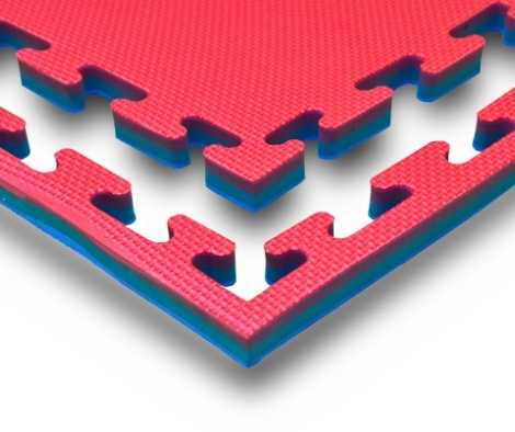 20mm 1m x 1m Red/Blue Jigsaw Mat Standard Grip 120kg/cbm density